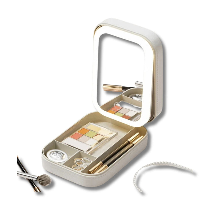 Custodia Trucco Portatile con Specchio Illuminato LED da Viaggio - Vesarelli