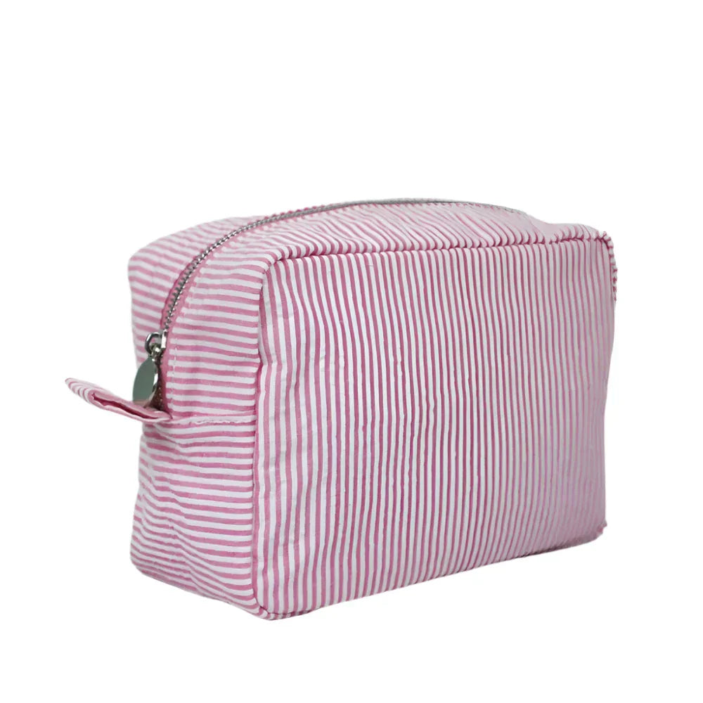 Borsa Cosmetici Donna in Seersucker Grande da Viaggio - Vesarelli