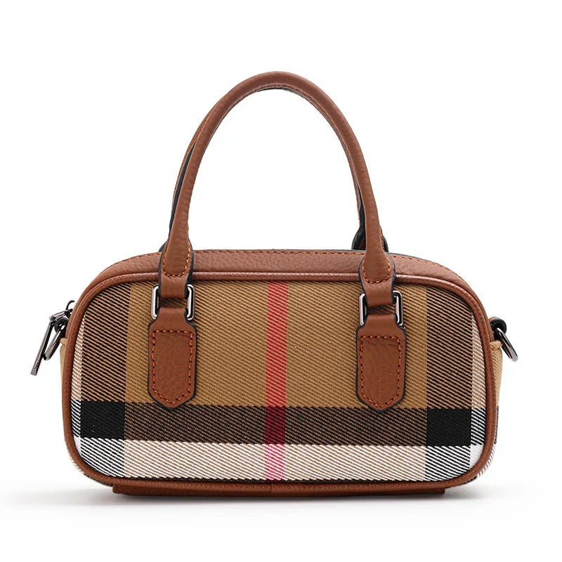 Borsa a Tracolla Donna Tessuto Scozzese Stile Vintage Estivo - Vesarelli