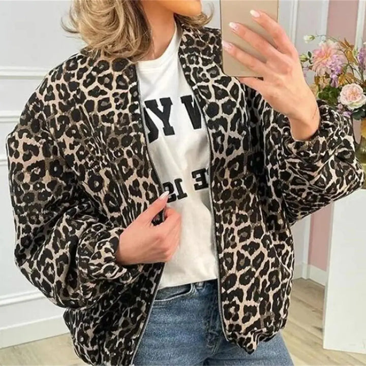 Giubbotto Bomber Donna Tessuto Stampato Vestibilità Regular