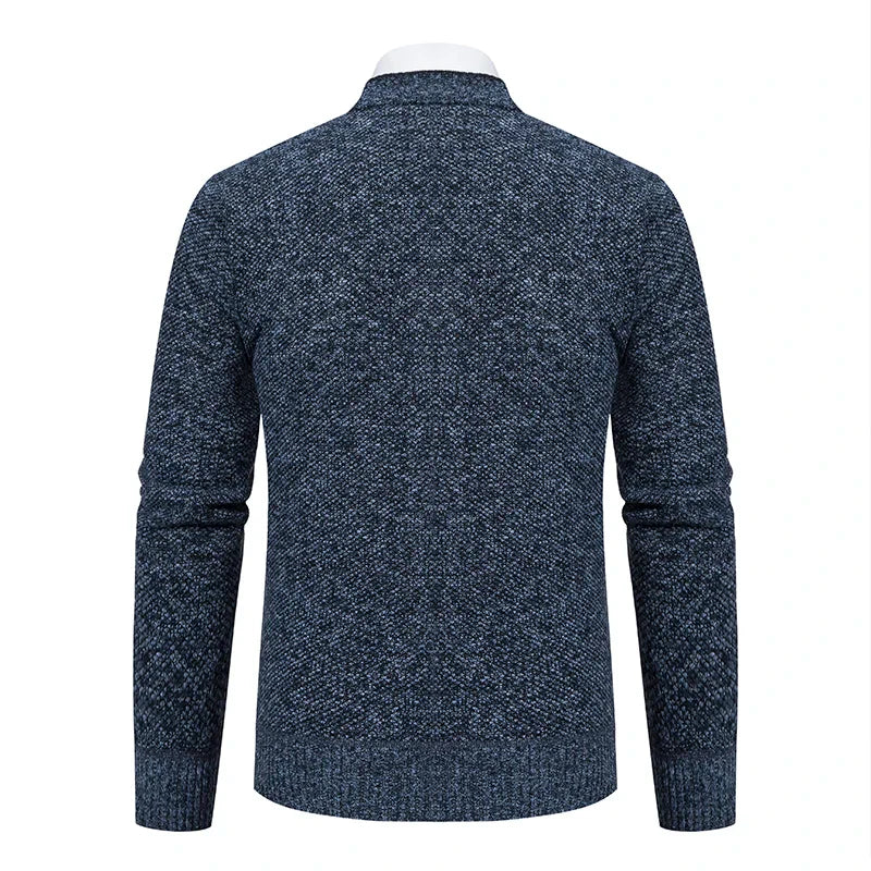 Pullover Uomo Maglia Strutturata Collo a V Elegante
