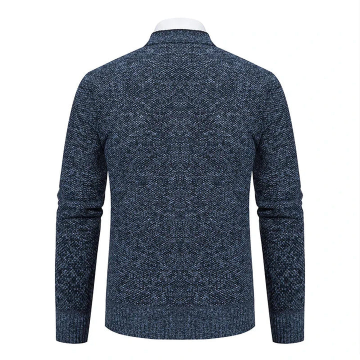 Pullover Uomo Maglia Strutturata Collo a V Elegante