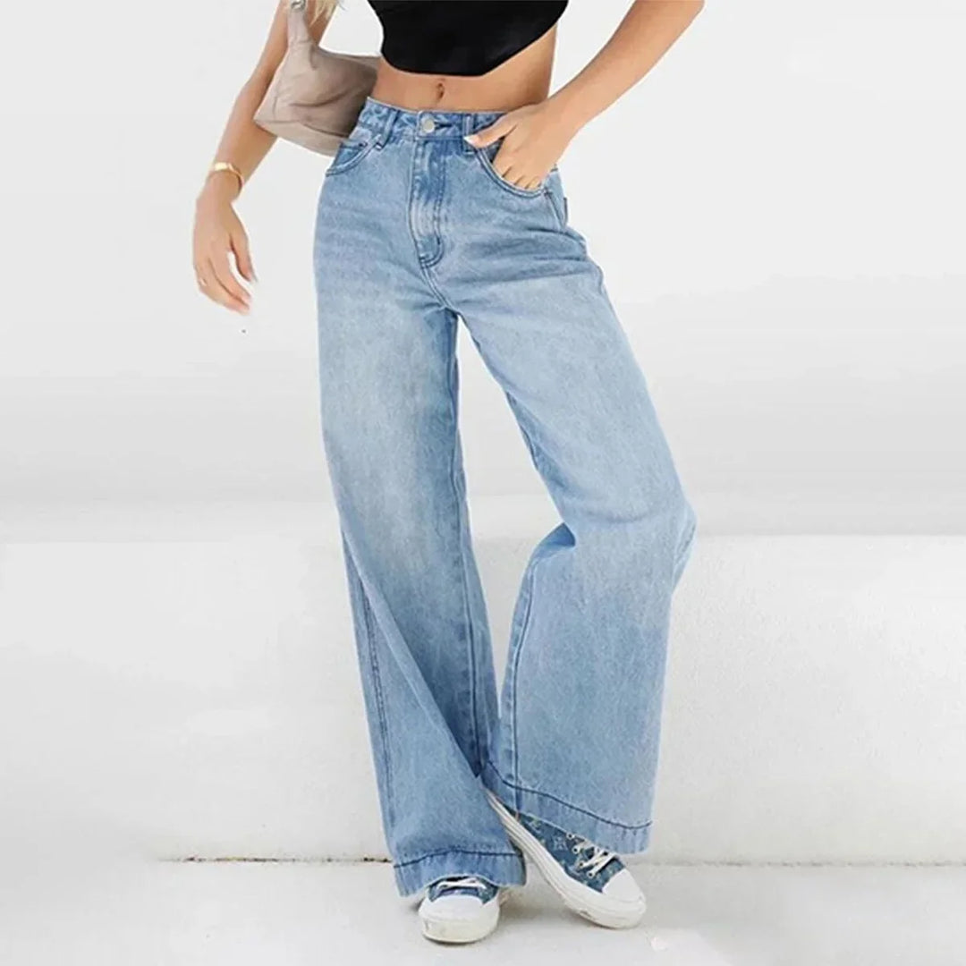 Jeans Donna Vita Alta Vestibilità Larga - Vesarelli