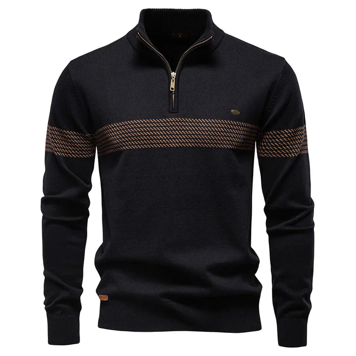 Pullover Uomo Mezza Zip Maglia Morbida Stile Moderno