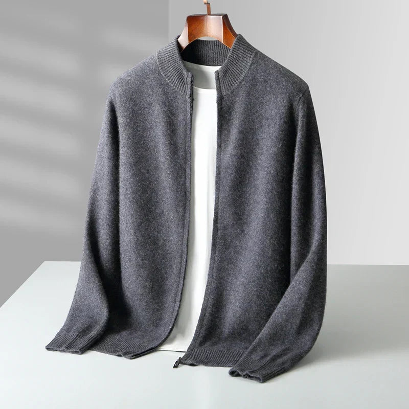 Gilet Uomo in Cashmere con Zip Vestibilità Classica