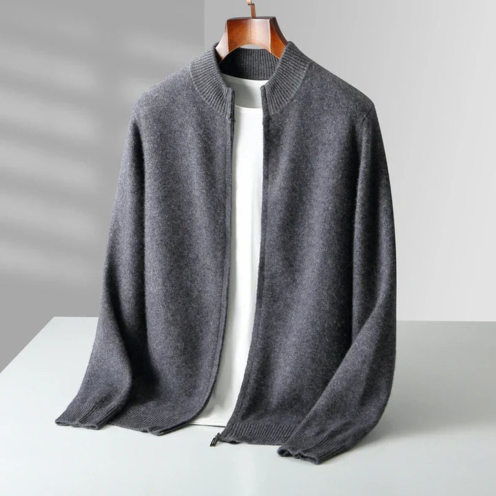 Gilet Uomo in Cashmere con Zip Vestibilità Classica
