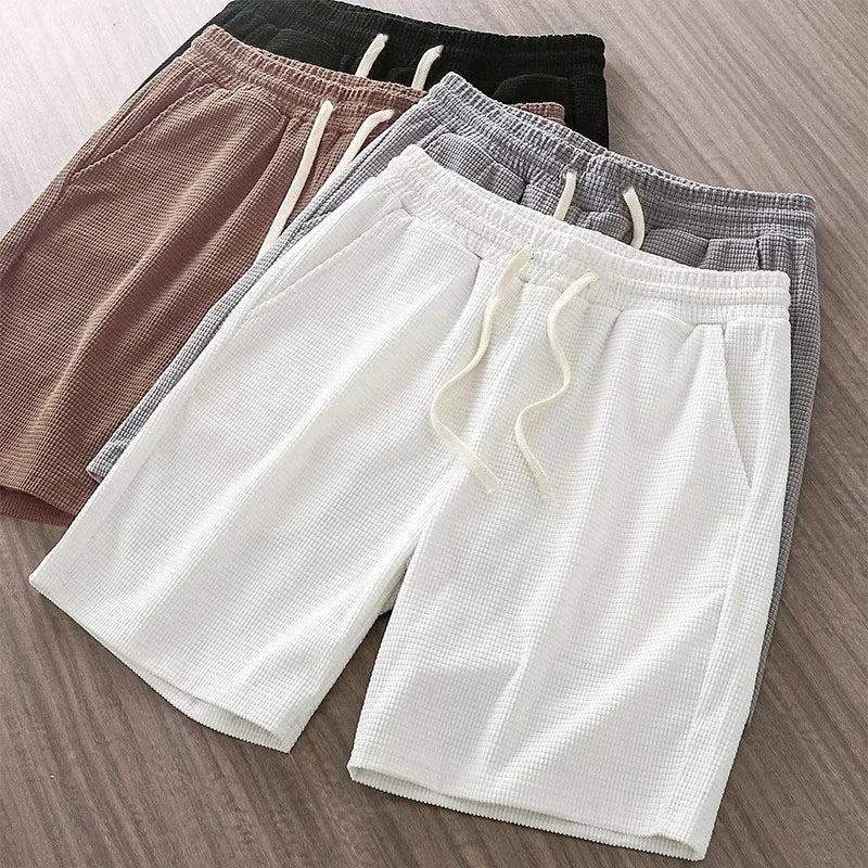 Pantaloncini Uomo Tessuto Waffle Vita Elastica Comodi
