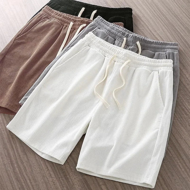 Pantaloncini Uomo Tessuto Waffle Vita Elastica Comodi