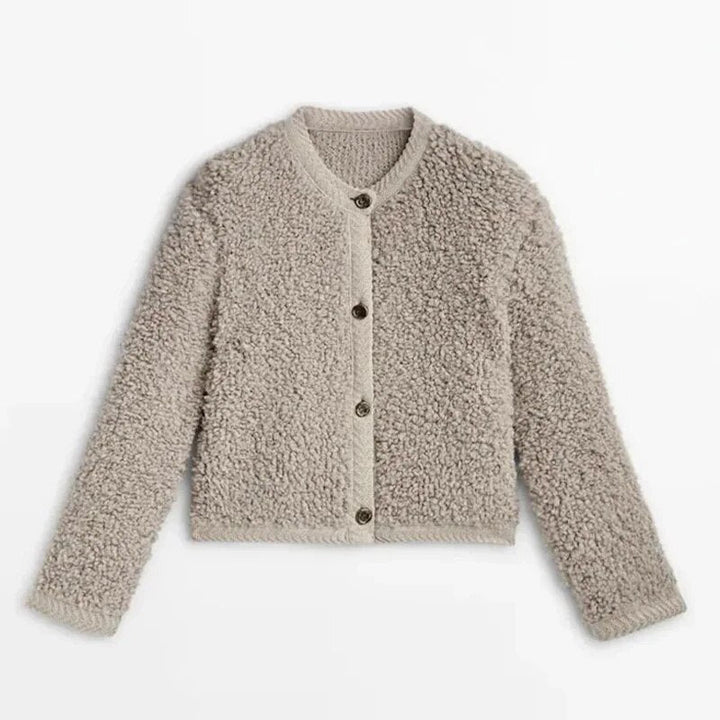 Gilet Donna Teddy Caldo Corto con Bottoni