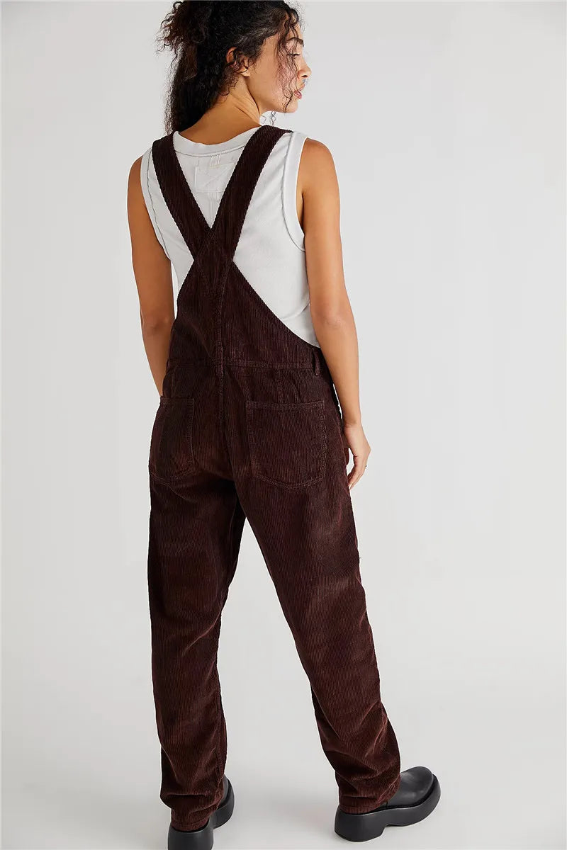 Salopette Donna in Velluto a Coste Stile Vintage