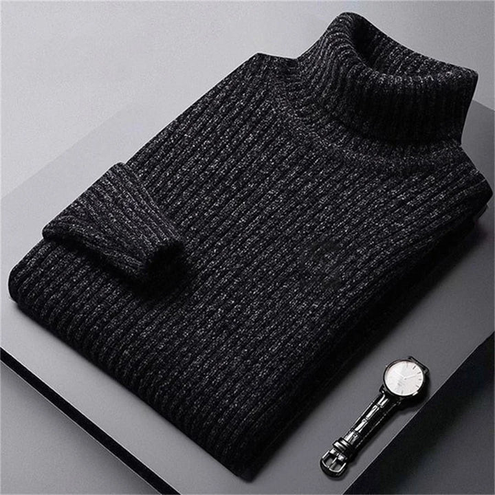 Maglione Uomo Collo Alto Maglia Calda Slim Fit