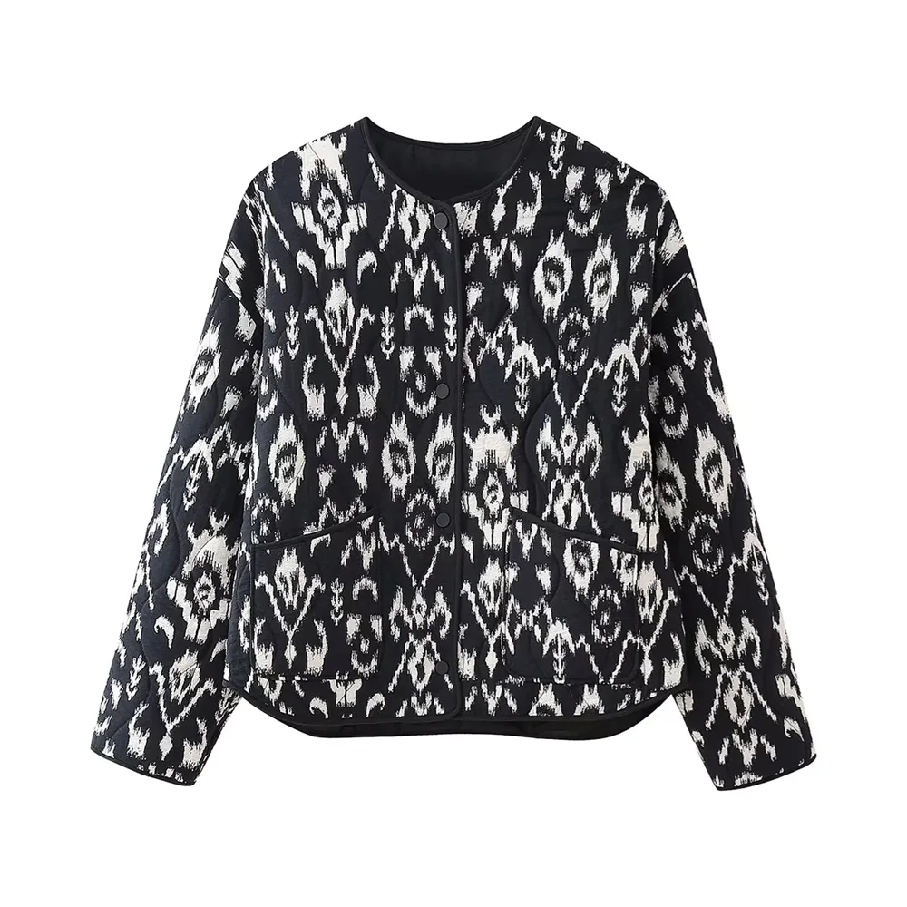 Giacca Trapuntata Donna Cappotto Corto Stile Bohémien - Vesarelli