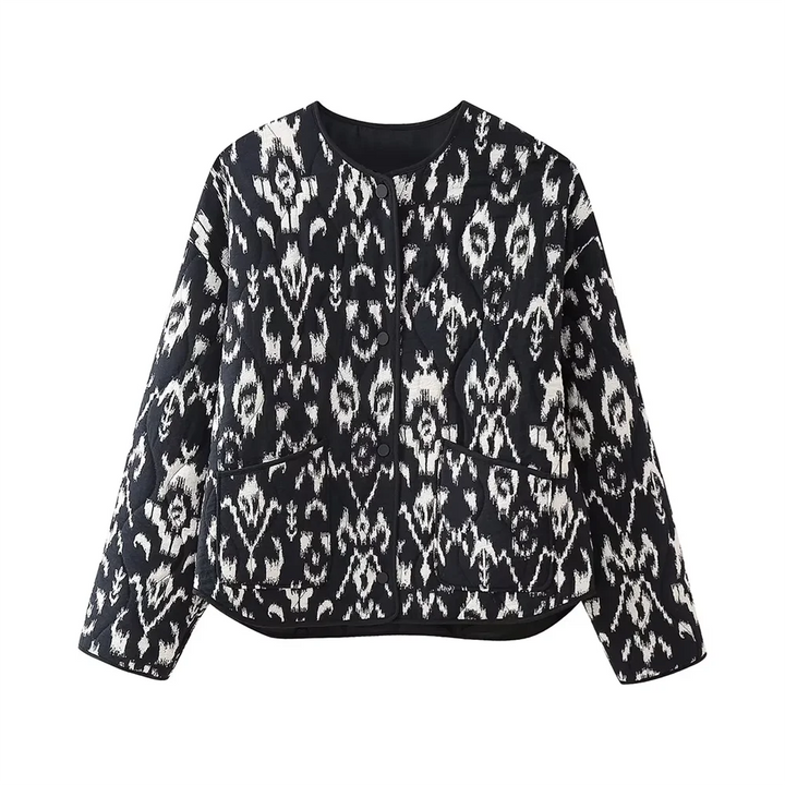 Giacca Trapuntata Donna Cappotto Corto Stile Bohémien - Vesarelli