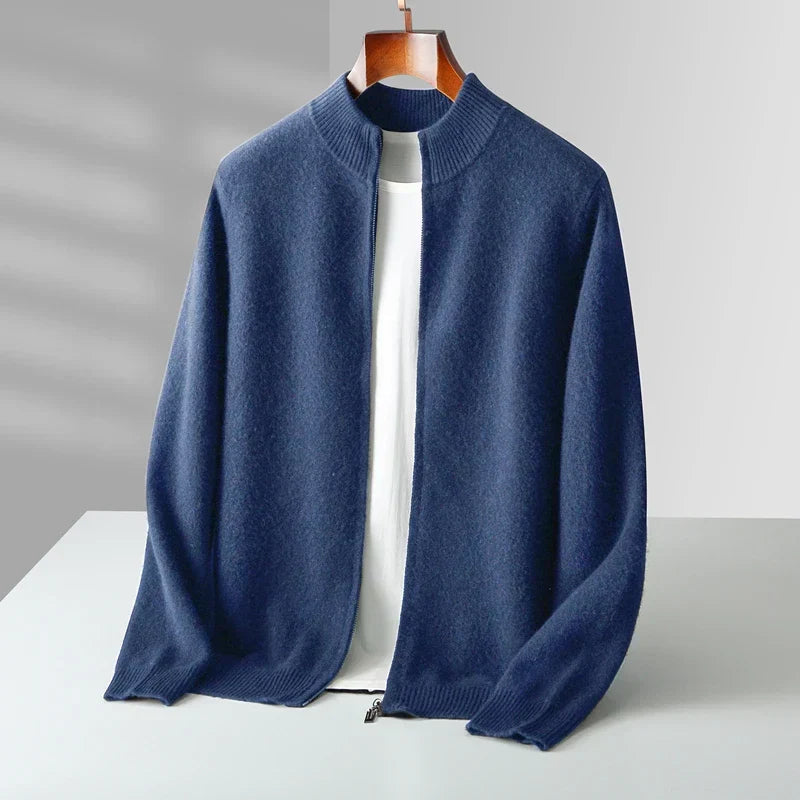 Gilet Uomo in Cashmere con Zip Vestibilità Classica