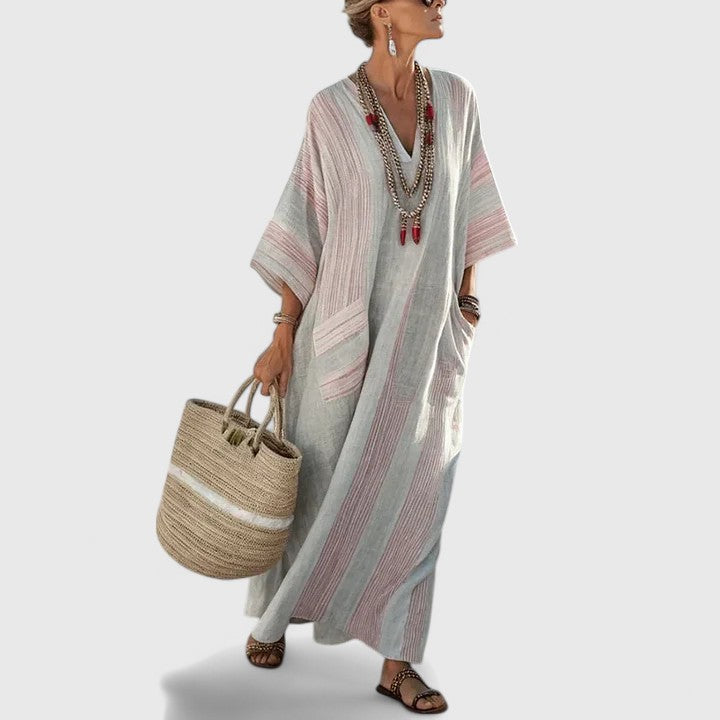 Abito Donna Stile Bohemien Tessuto Leggero Vestibilità Libera