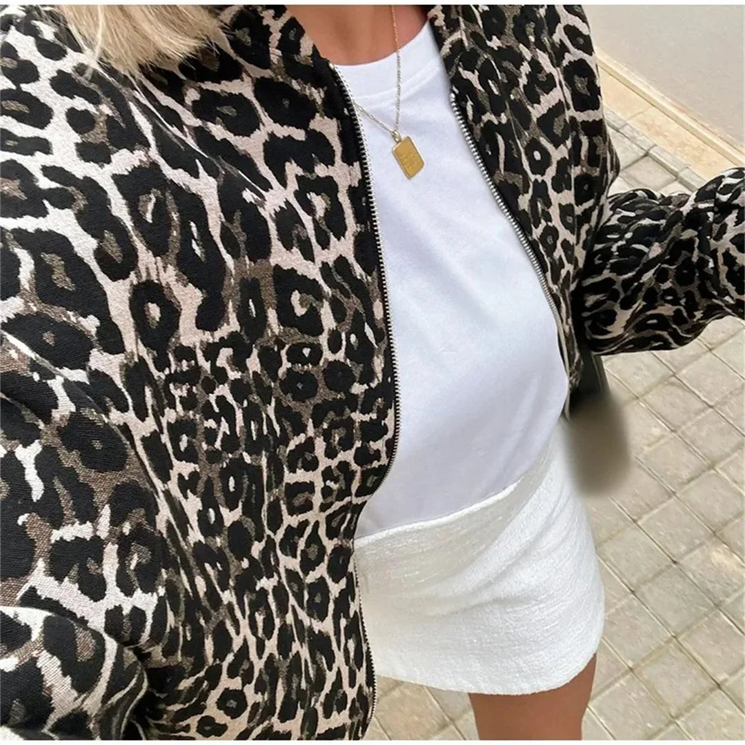 Giubbotto Bomber Donna Tessuto Stampato Vestibilità Regular
