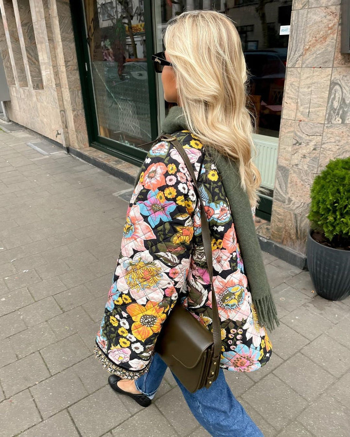 Giacca Trapuntata Donna Reversibile Spessa Foderata Stile Bohémien