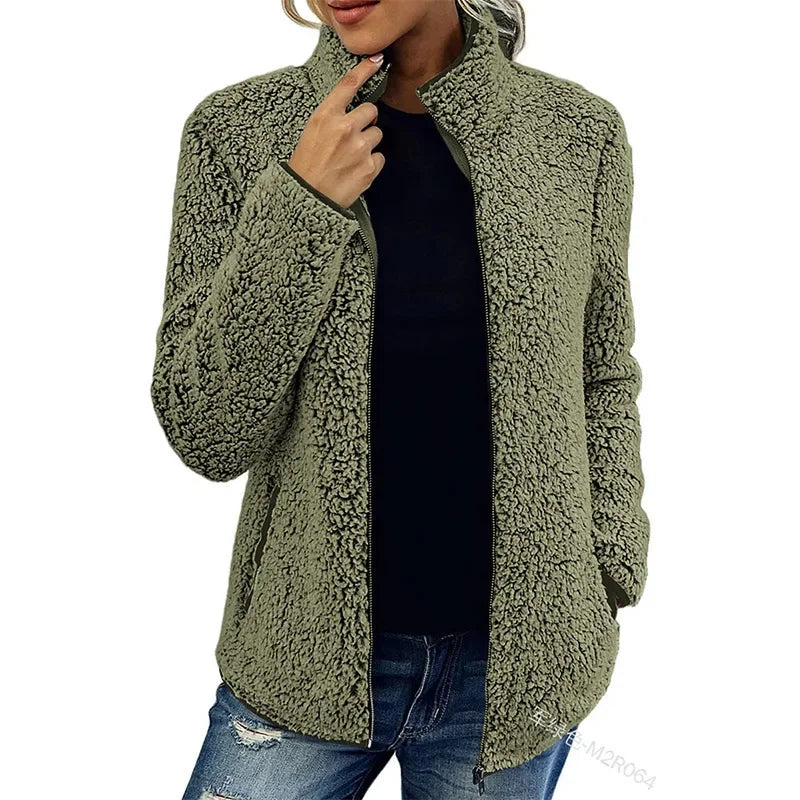 Giacca Donna in Pile Calda e Morbida Regular Fit