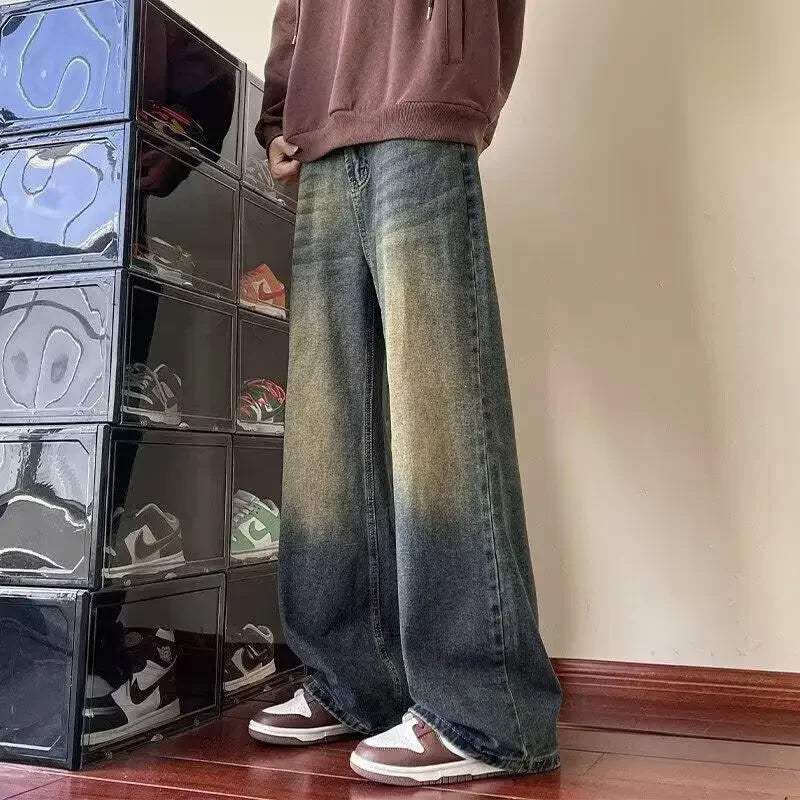 Jeans Uomo Larghi Stile Retrò Casual