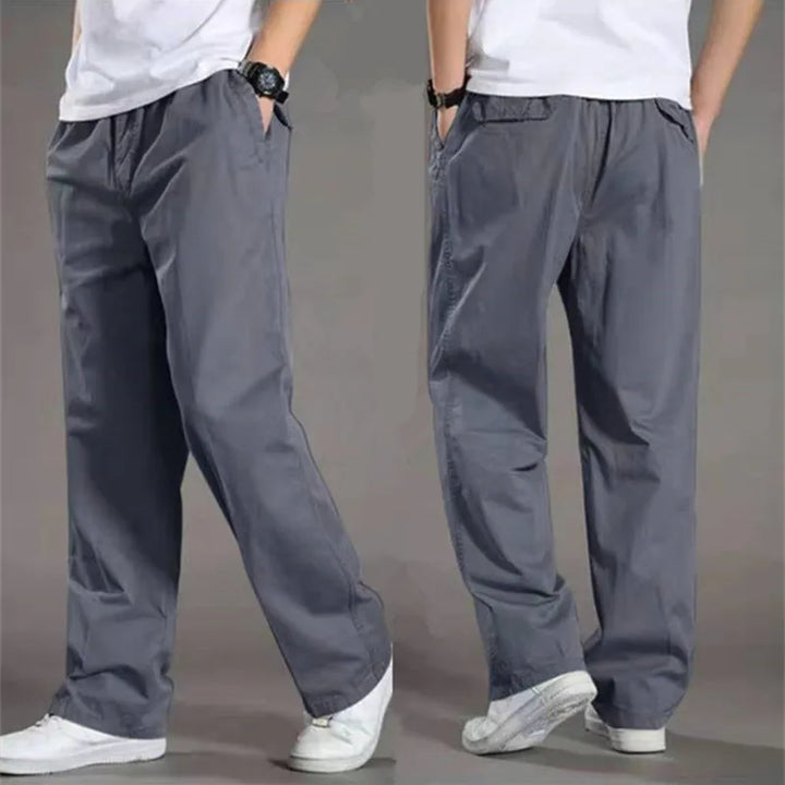 Pantaloni Uomo Tessuto Leggero con Tasche Comodi