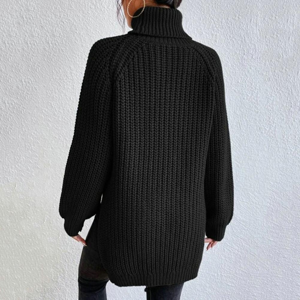Maglione Donna Dolcevita Lavorato a Maglia Morbido