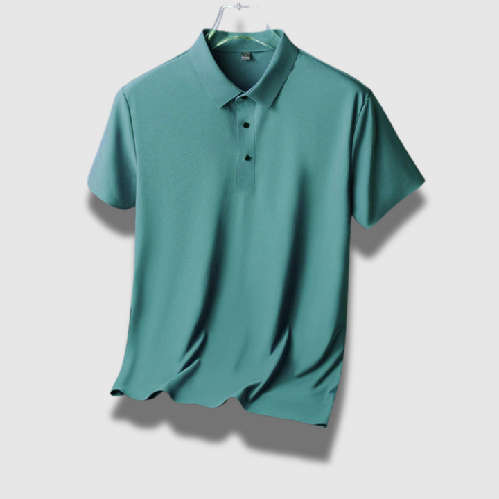 Sela | Polo Leggera Manica Lunga in Seta Colore verde