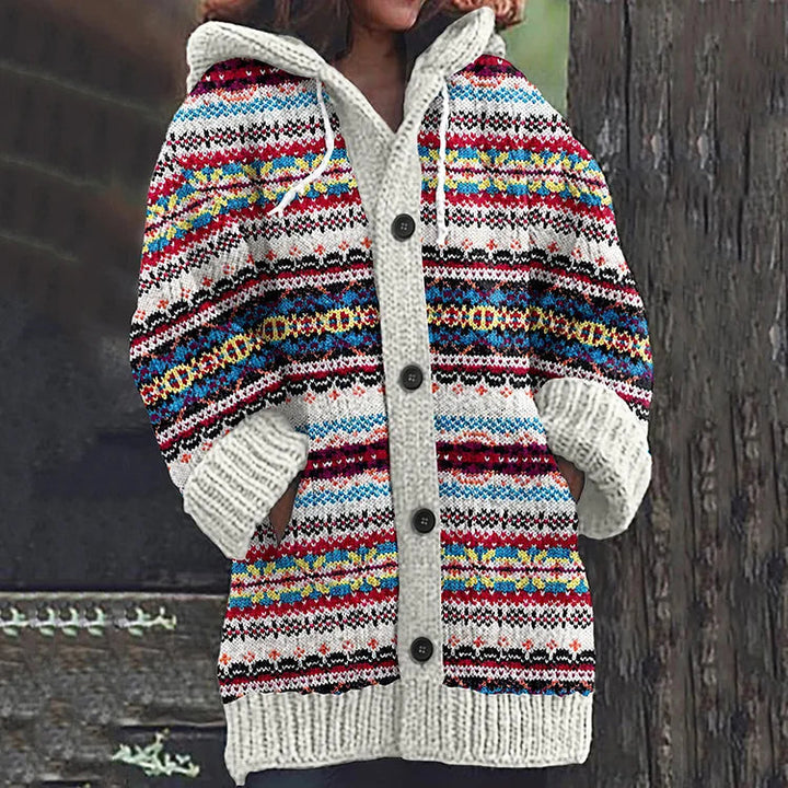 Cardigan Donna in Maglia Fantasia Elegante Slim - Vesarelli
