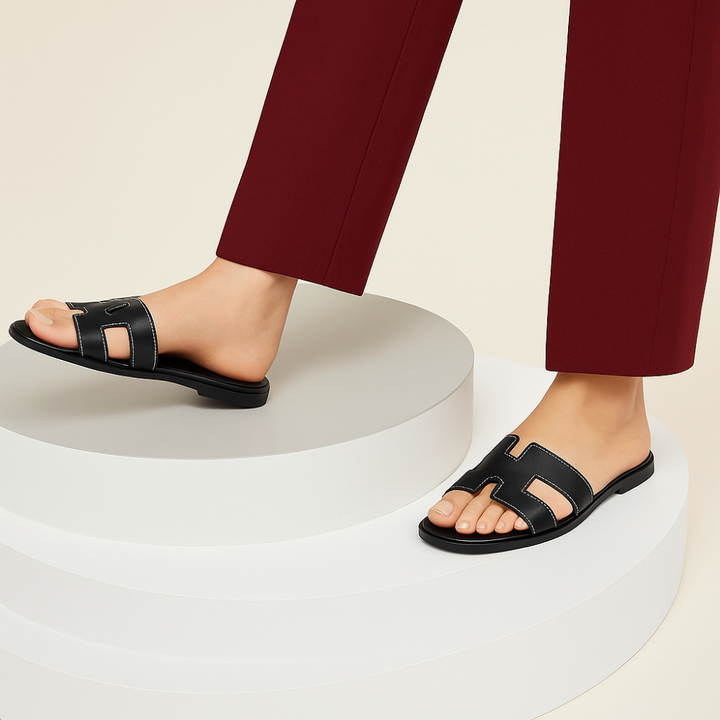 Sella | Sandali Donna Bassi Pelle Flat Slide Sandals 6