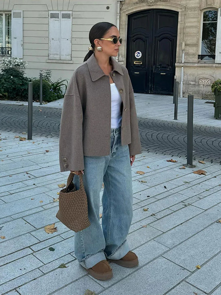 Giacca Donna Misto Lana Oversize con Bottoni