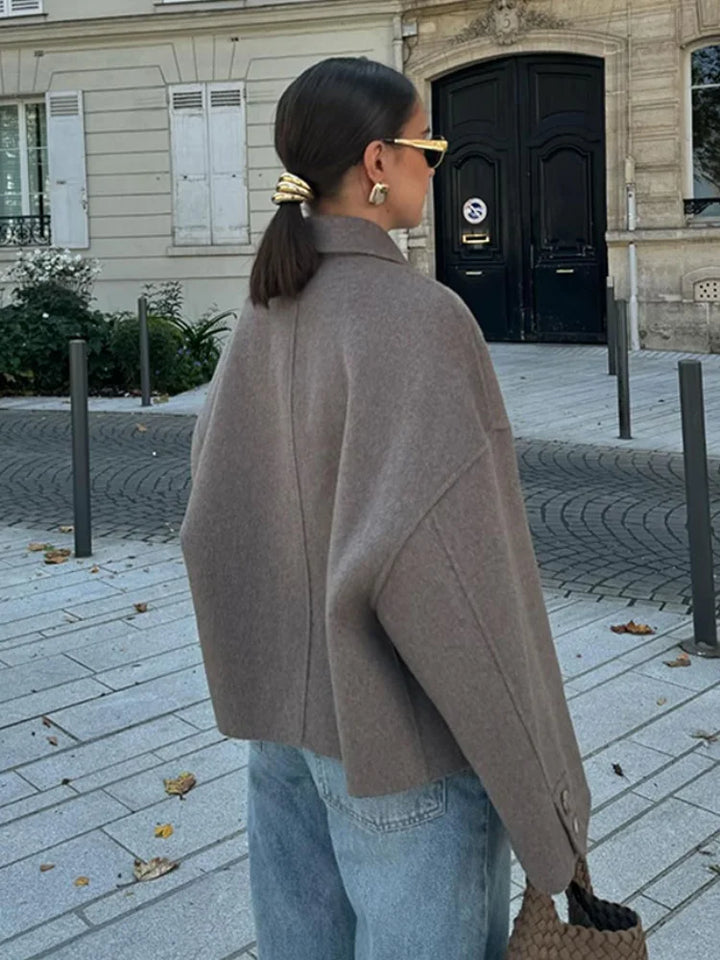 Giacca Donna Misto Lana Oversize con Bottoni