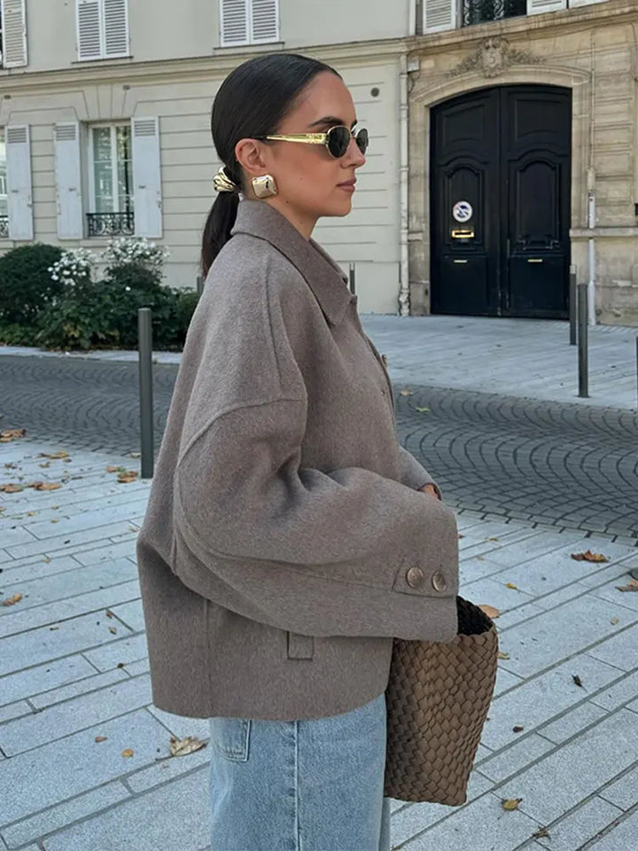 Giacca Donna Misto Lana Oversize con Bottoni