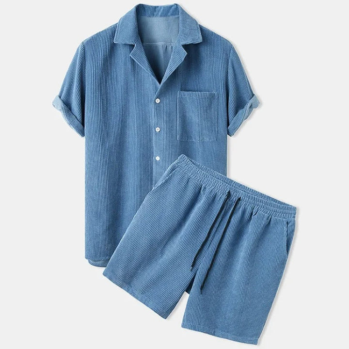 Set Camicia Uomo in Tessuto Leggero Vestibilità Comfort Due Pezzi - Vesarelli