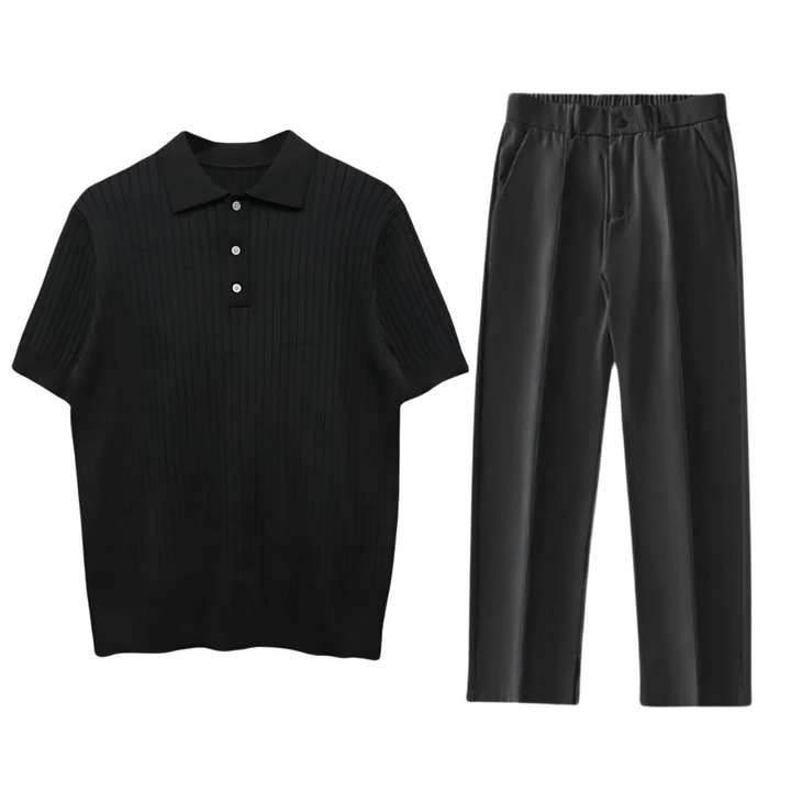 Completo Uomo Polo Cotone e Pantaloni Casual - Vesarelli