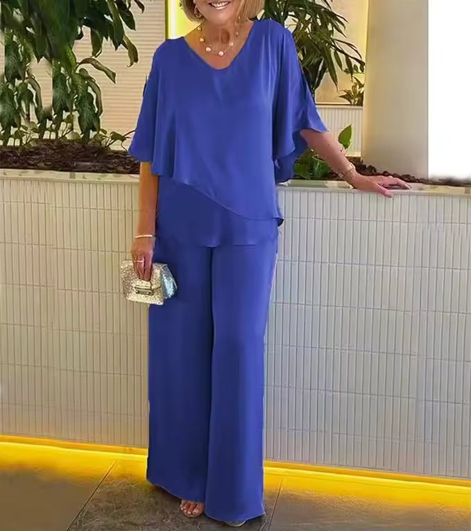 Set Due Pezzi Donna e Pantaloni Fluidi Eleganti - Vesarelli