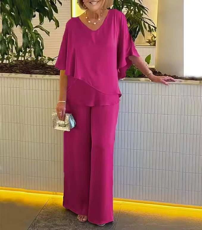 Set Elegante da Due Pezzi per Donne - Top e Pantaloni Fluidi Ideali per Occasioni Speciali e Look Raffinati 4