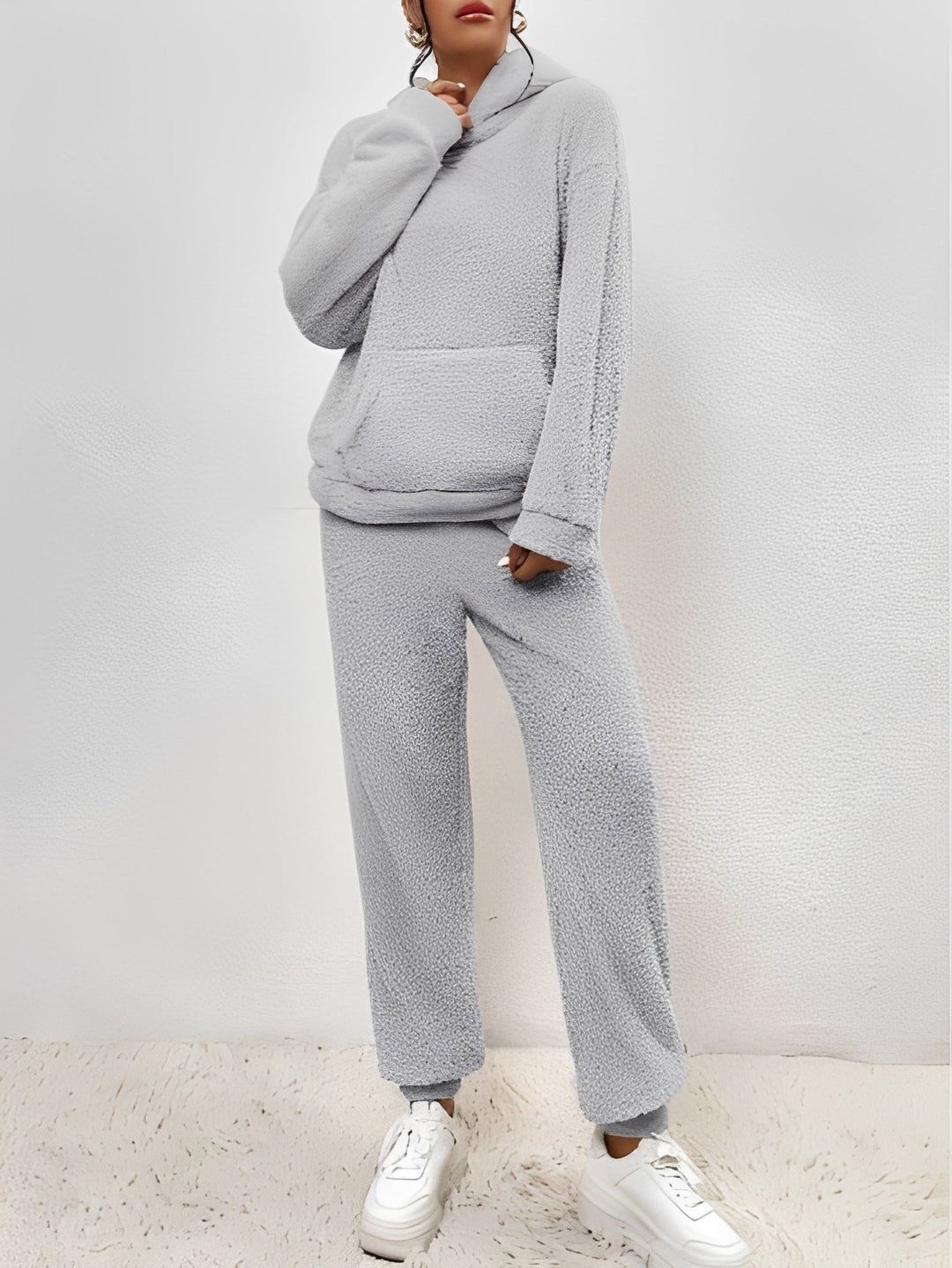 Set in Pile Con Cappuccio Comodo Per Donna | Virella Grigio