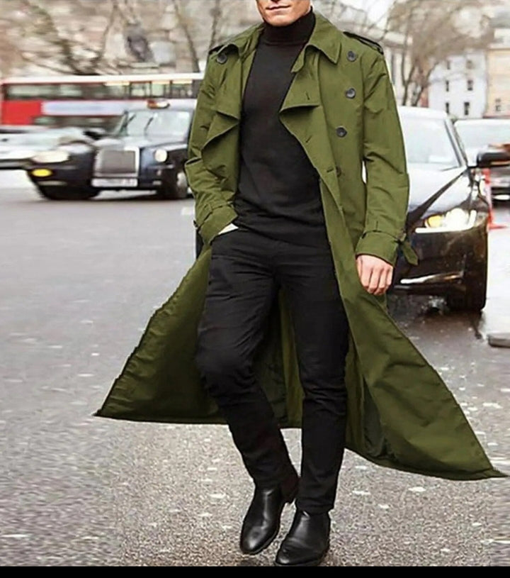Trench Uomo Casual Vestibilità Regular