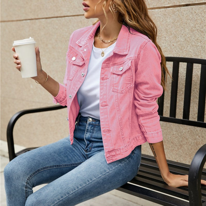 Giacca Donna Corta Denim Casual Estiva