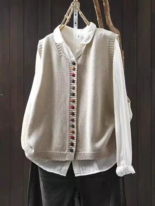 Cardigan Donna Ampio Scollo a V Maniche Corte - Vesarelli