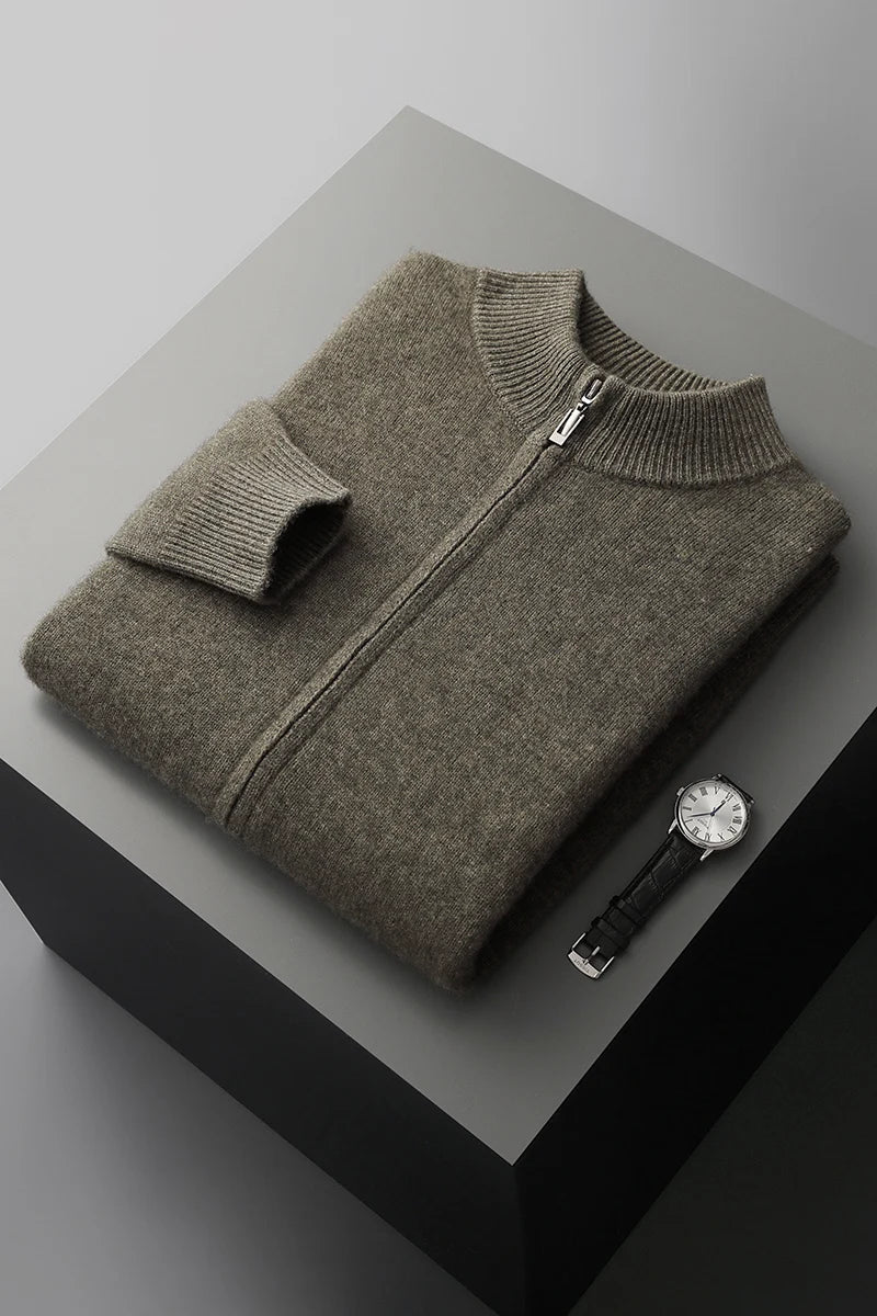 Gilet Uomo in Cashmere con Zip Vestibilità Classica