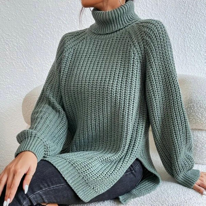 Maglione Donna Dolcevita Lavorato a Maglia Morbido