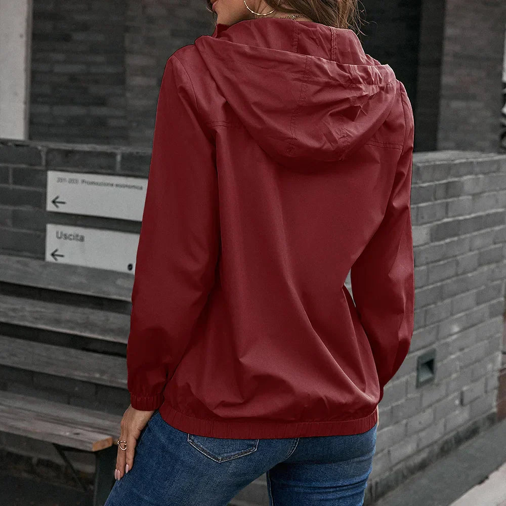 Trench Donna Impermeabile con Cappuccio Lunghezza Lunga