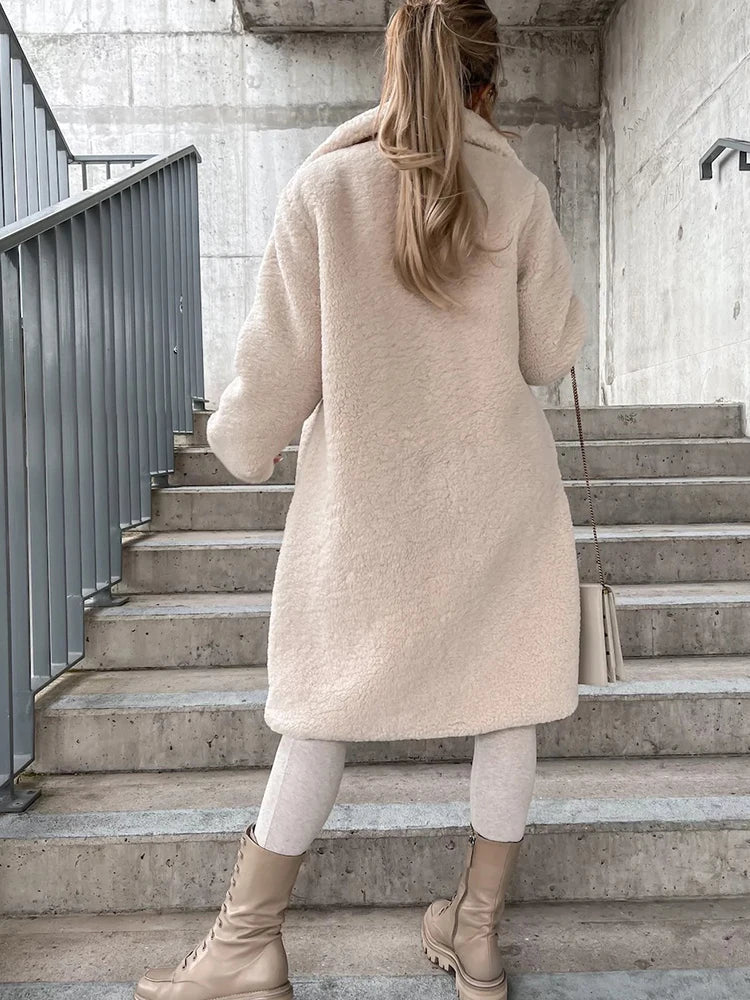 Cappotto Lungo Donna in Pile Caldo e Morbido