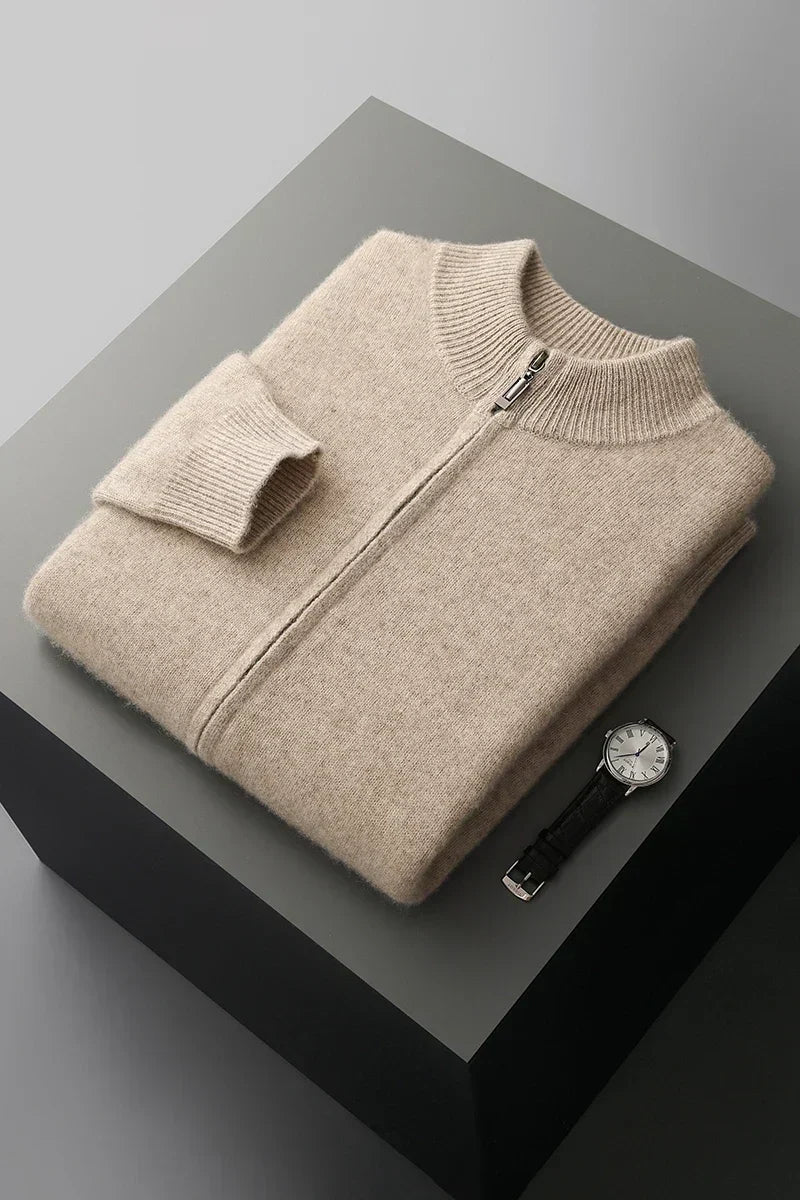 Gilet Uomo in Cashmere con Zip Vestibilità Classica