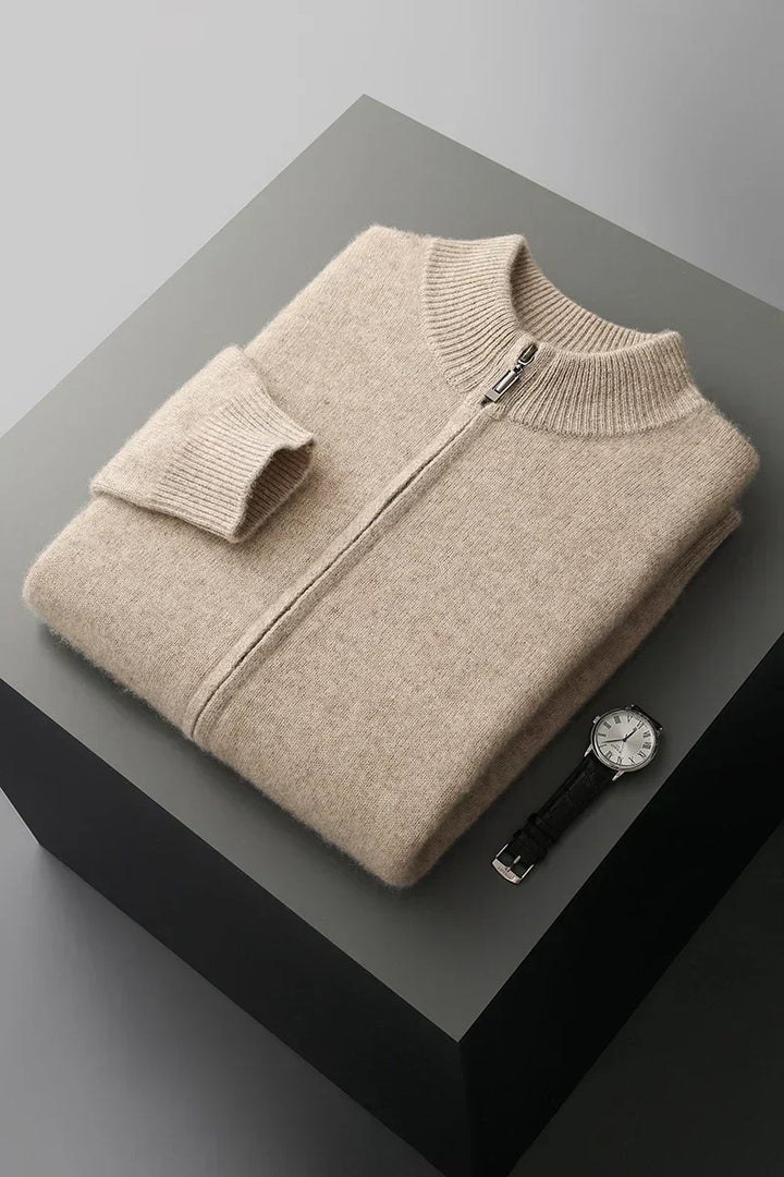 Gilet Uomo in Cashmere con Zip Vestibilità Classica