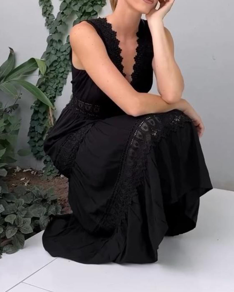 Abito lungo Donna in Pizzo Leggero Svasato Estivo