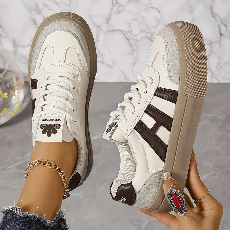 Sneakers casual da donna con plateau in tessuto leggero 5