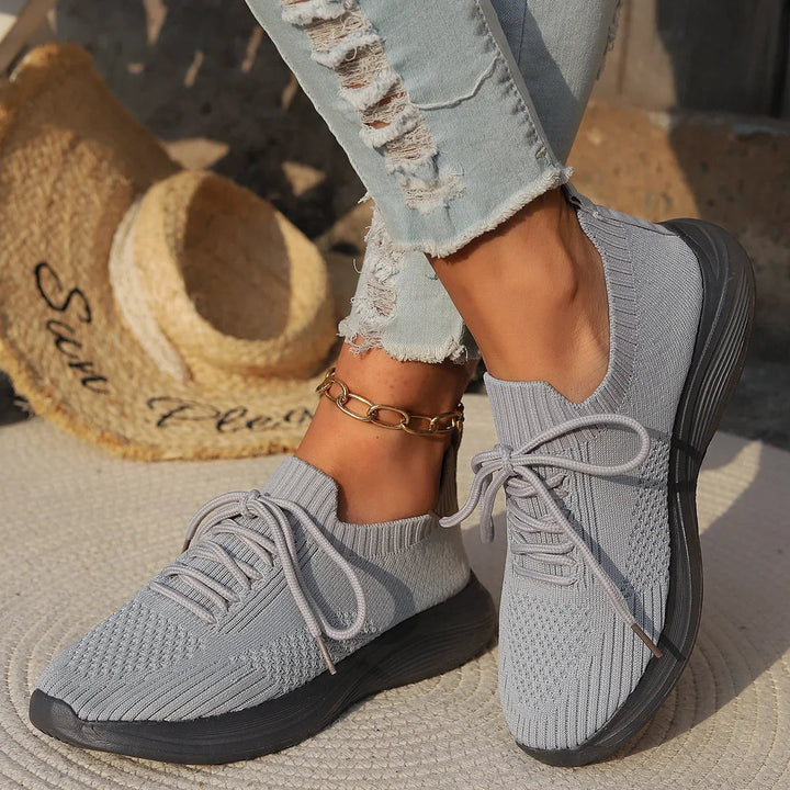 Sneakers casual leggere da donna in comodo tessuto lavorato a maglia 3