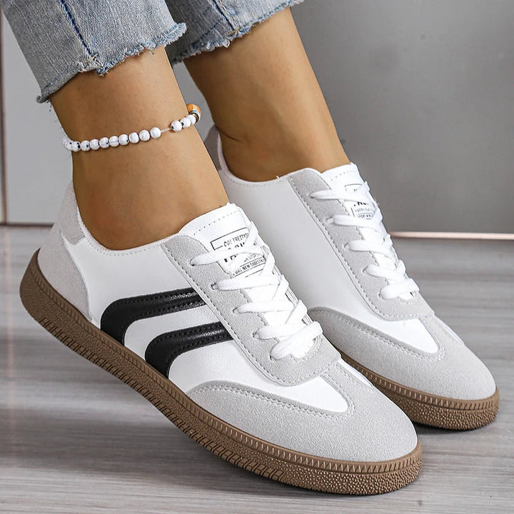 Sneakers Donna Sintetiche con Plateau Comode e con Lacci - Vesarelli