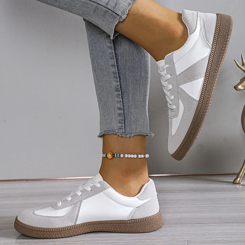 Sneakers da donna eleganti con tacco piatto, comode e sintetiche 3